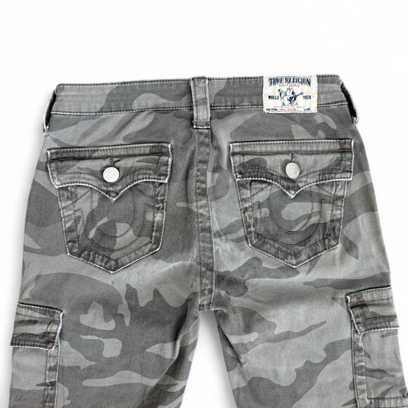 True Religion Women’s 28 Camo Cargo Mid Rise Skinny Jeans Ankle Zip - Picture 3 of 8